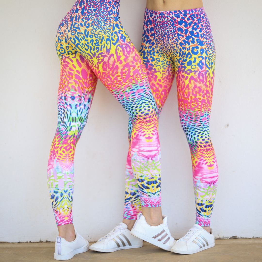Rainbow Tie Dye Leopard Print Leggings for Sale by SaradaBoru