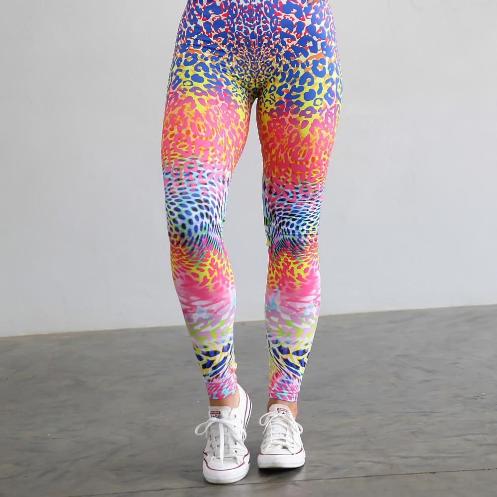 Zyia ⚡️ Rainbow leopard leggings pride 6 8